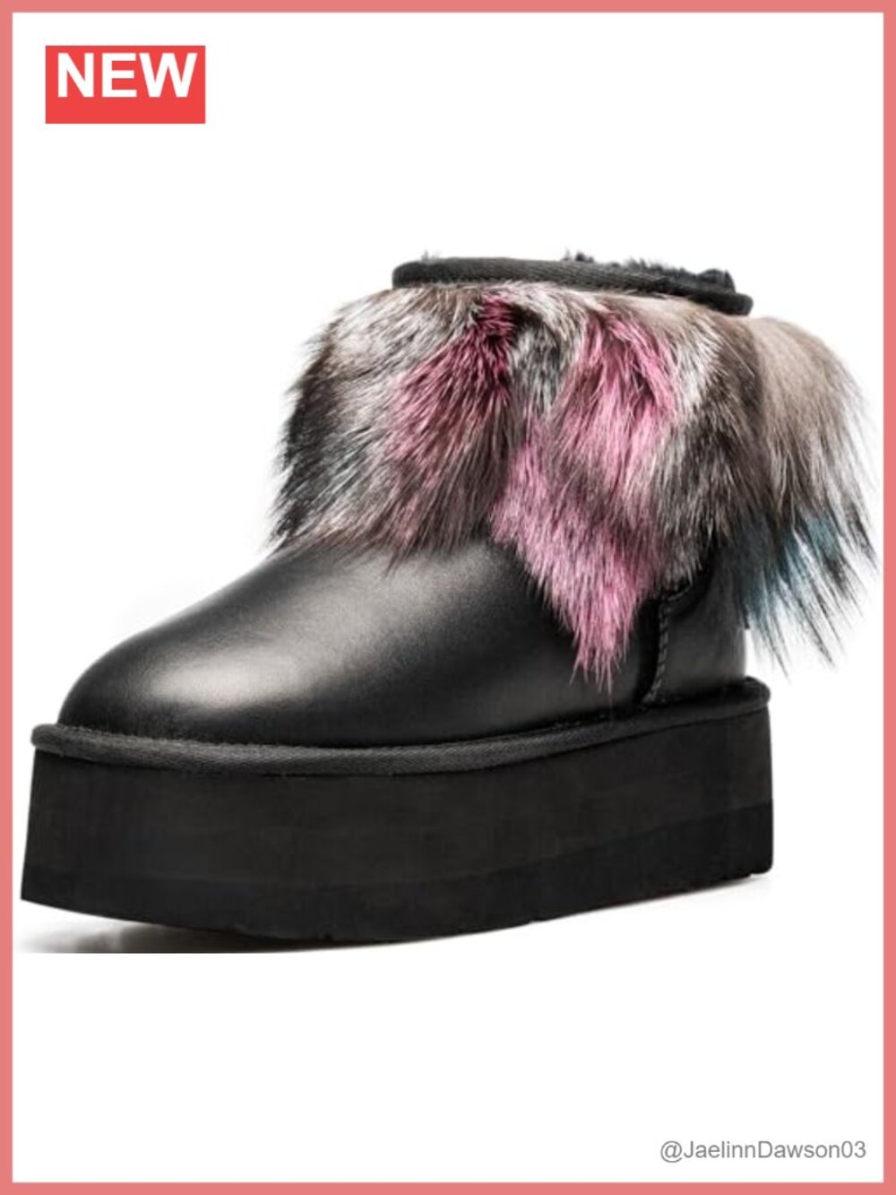 Fluffy Fur High Thick Sole Slip On Warm Winter Snow Boot